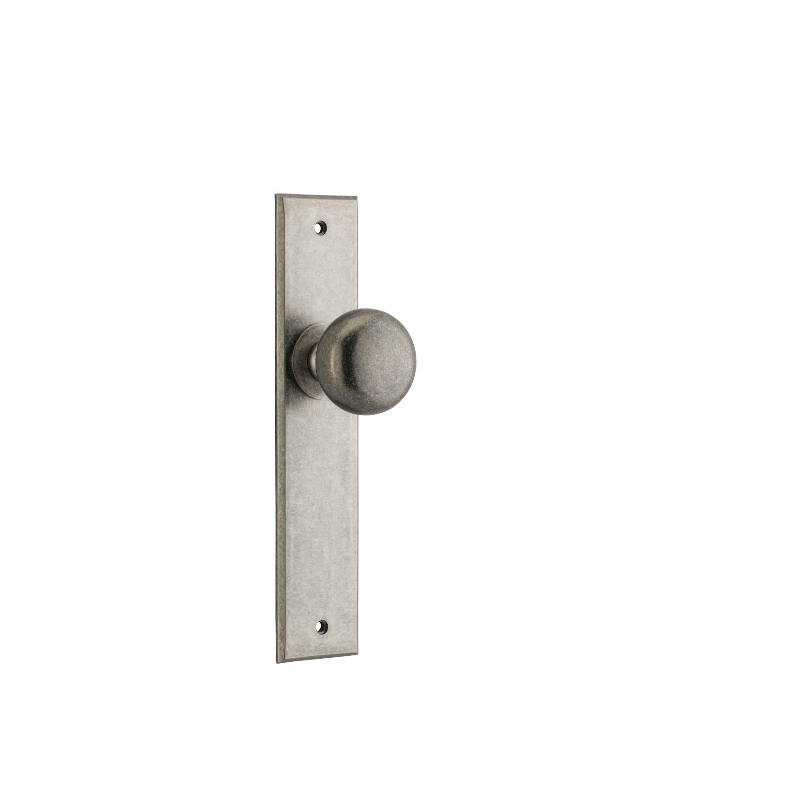 Cambridge Knob Distressed Nickel Chamfered Backplate