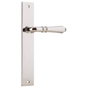 Sarlat Rectangular Lever Latch Set, Polish Nickel