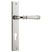 Verona Lever Rectangular Backplate Polished Nickel