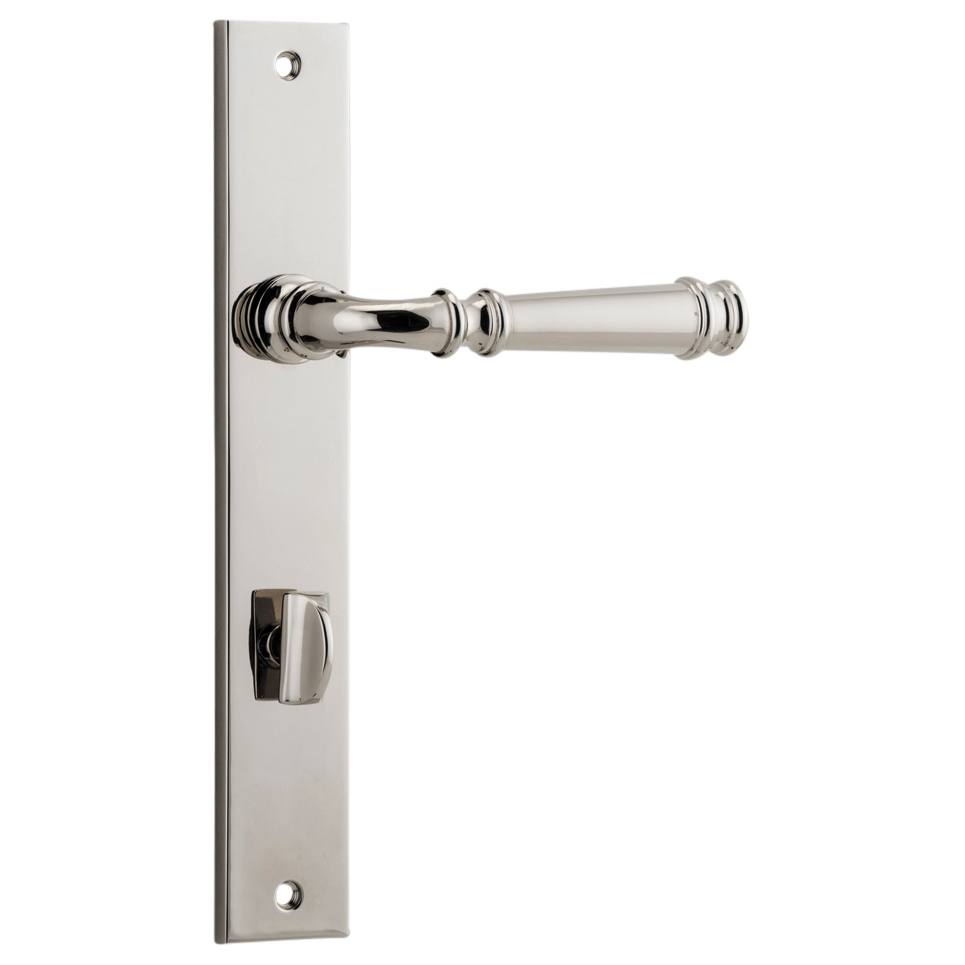 Verona Lever Rectangular Backplate Polished Nickel
