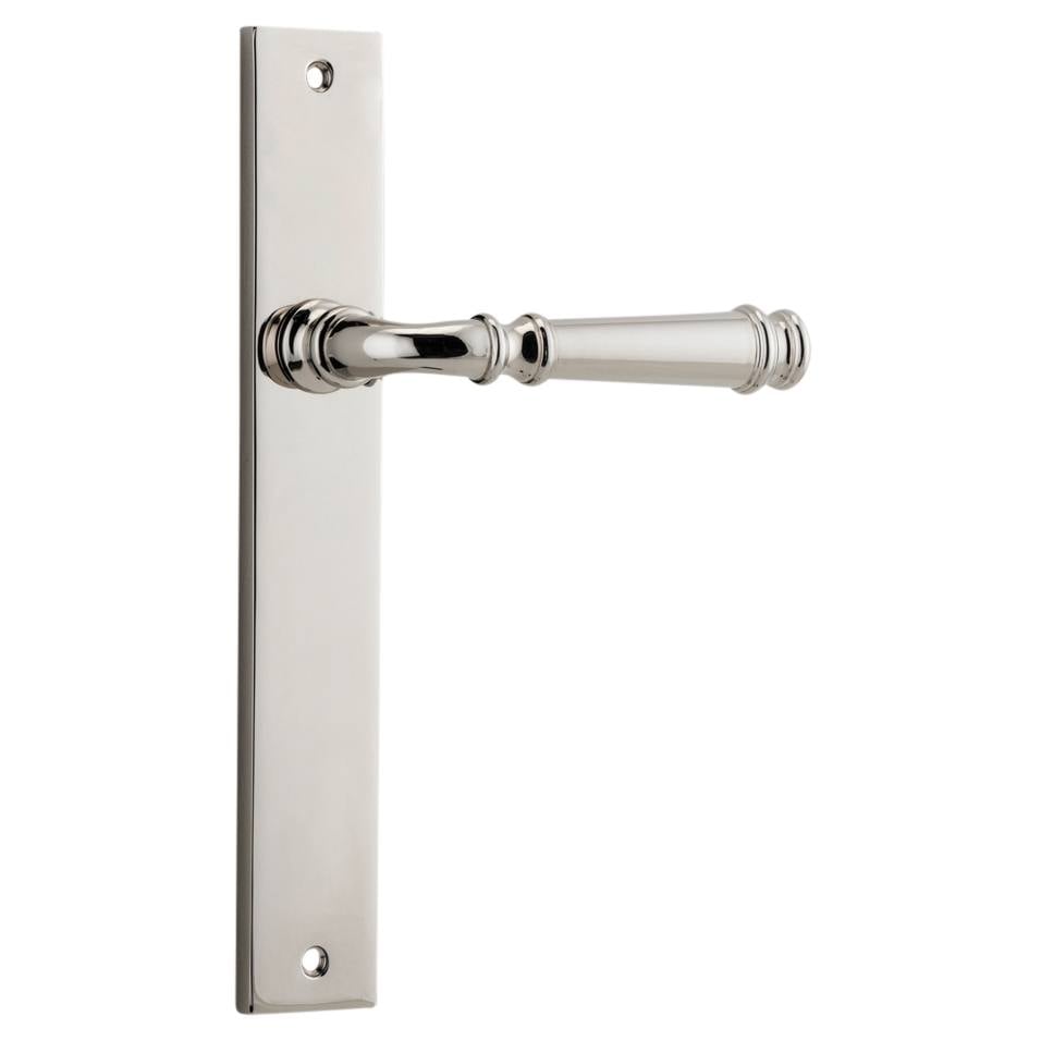 Verona Lever Rectangular Backplate Polished Nickel