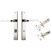 Annecy Lever Rectangular Backplate Privacy Kit w Privacy Turn Polished Nickel