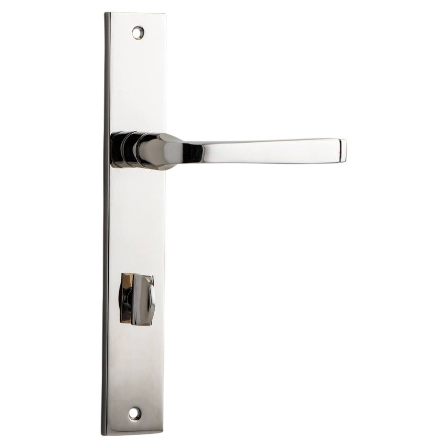 Annecy Lever Rectangular Backplate Polished Nickel