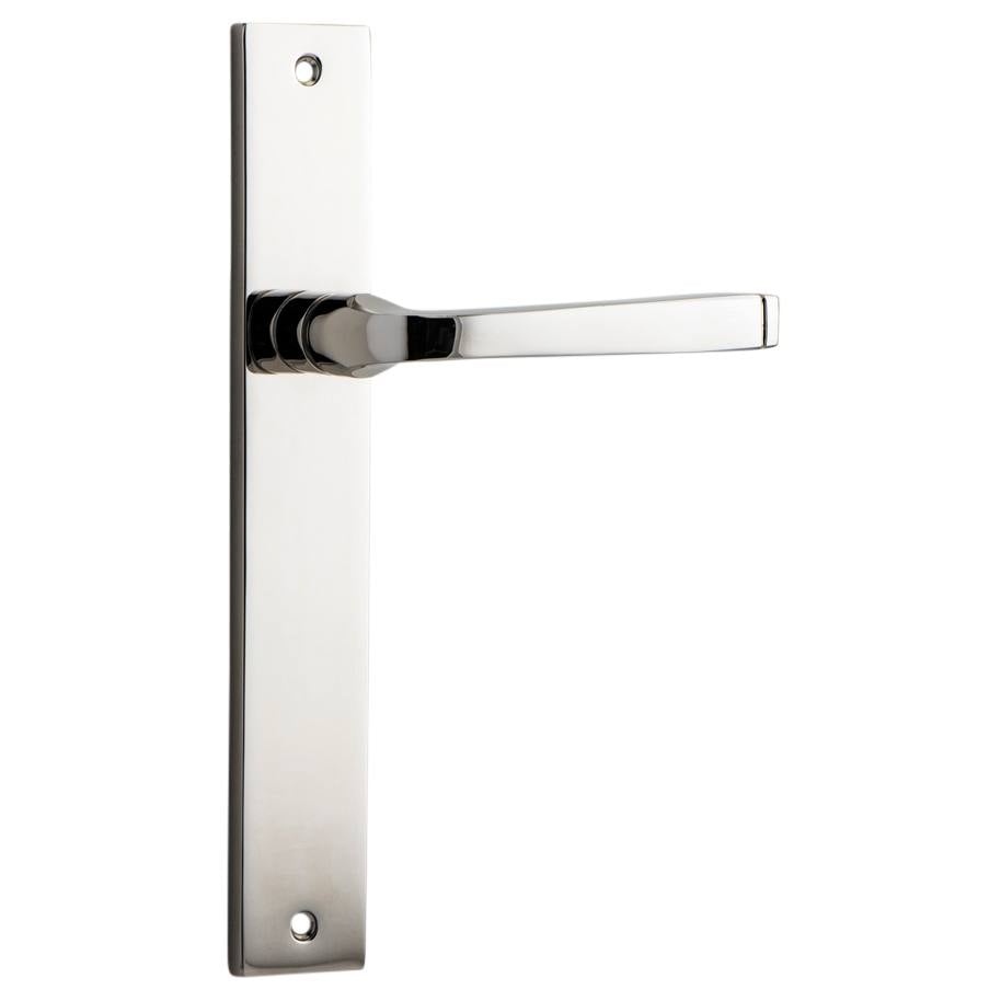 Annecy Lever Rectangular Backplate Polished Nickel