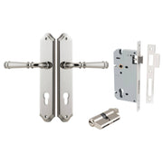 Verona Lever Shouldered Backplate Entrance Kit w High Security Lock Polished Nickel