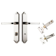 Annecy Lever Shouldered Backplate Privacy Kit w Privacy Turn Polished Nickel