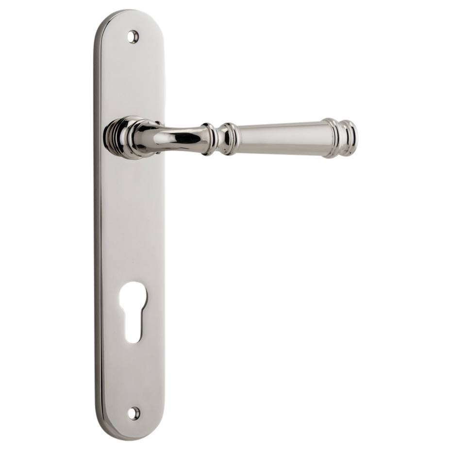 Verona Lever Oval Backplate Polished Nickel