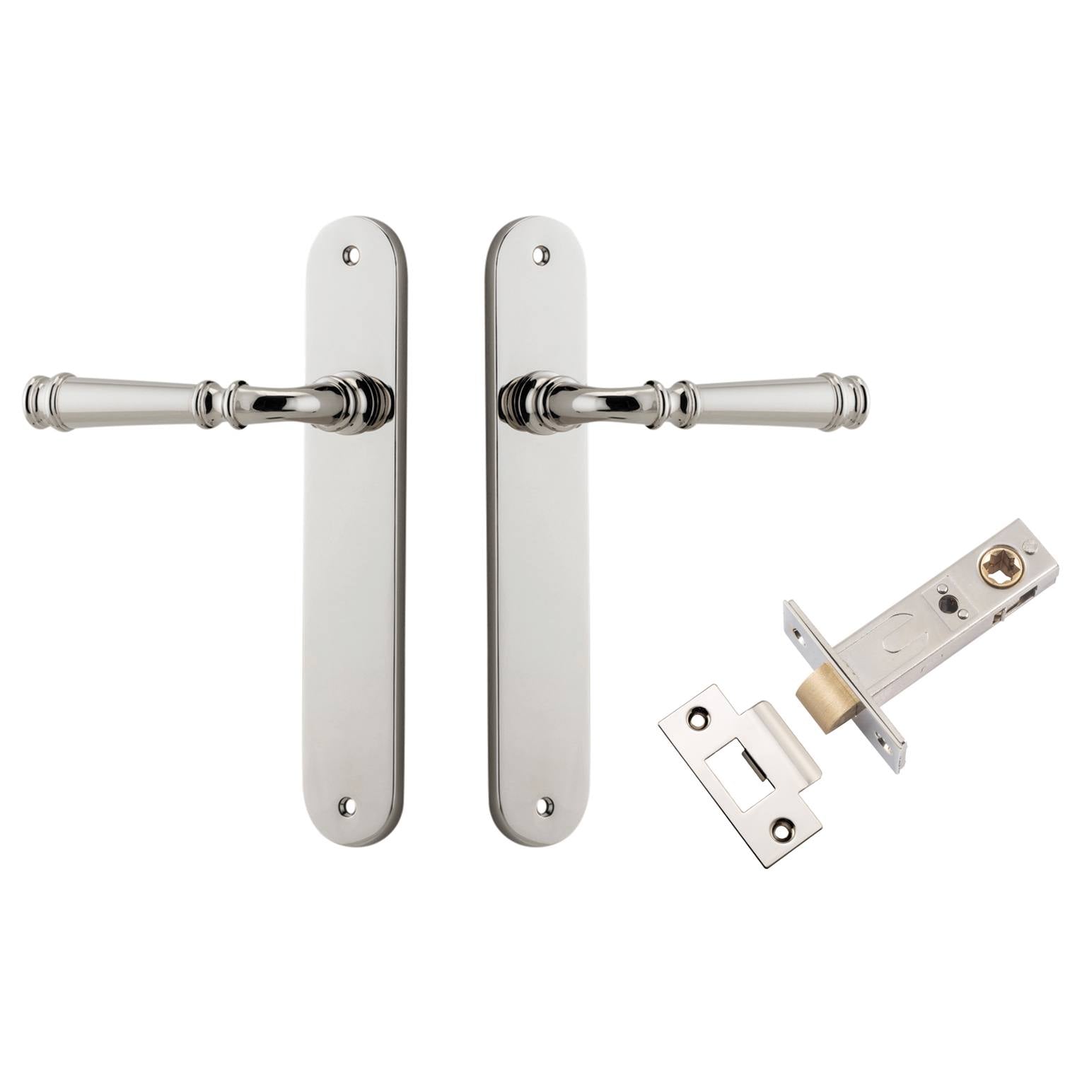 Verona Lever Oval Backplate Passage Kit Polished Nickel