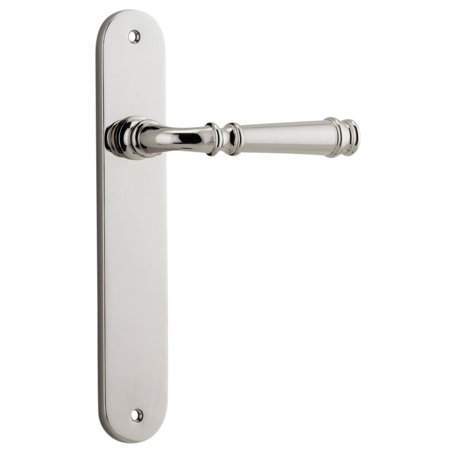 Verona Lever Oval Backplate Polished Nickel