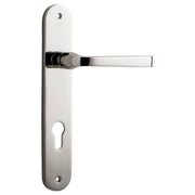 Annecy Lever Oval Backplate Polished Nickel