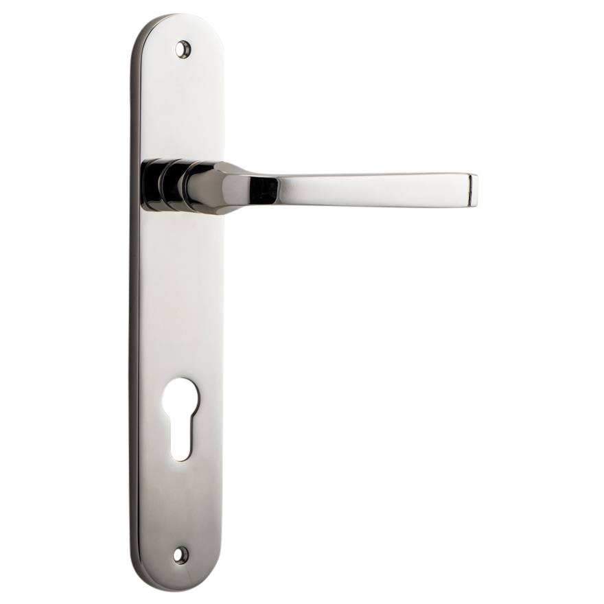 Annecy Lever Oval Backplate Polished Nickel