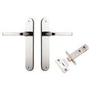 Annecy Lever Oval Backplate Passage Kit Polished Nickel