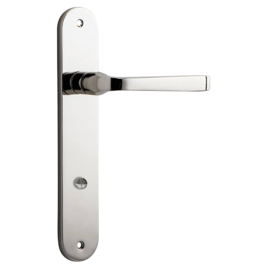 Annecy Lever Oval Backplate Polished Nickel