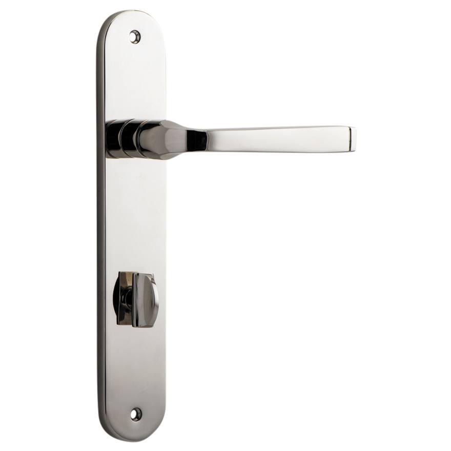 Annecy Lever Oval Backplate Polished Nickel