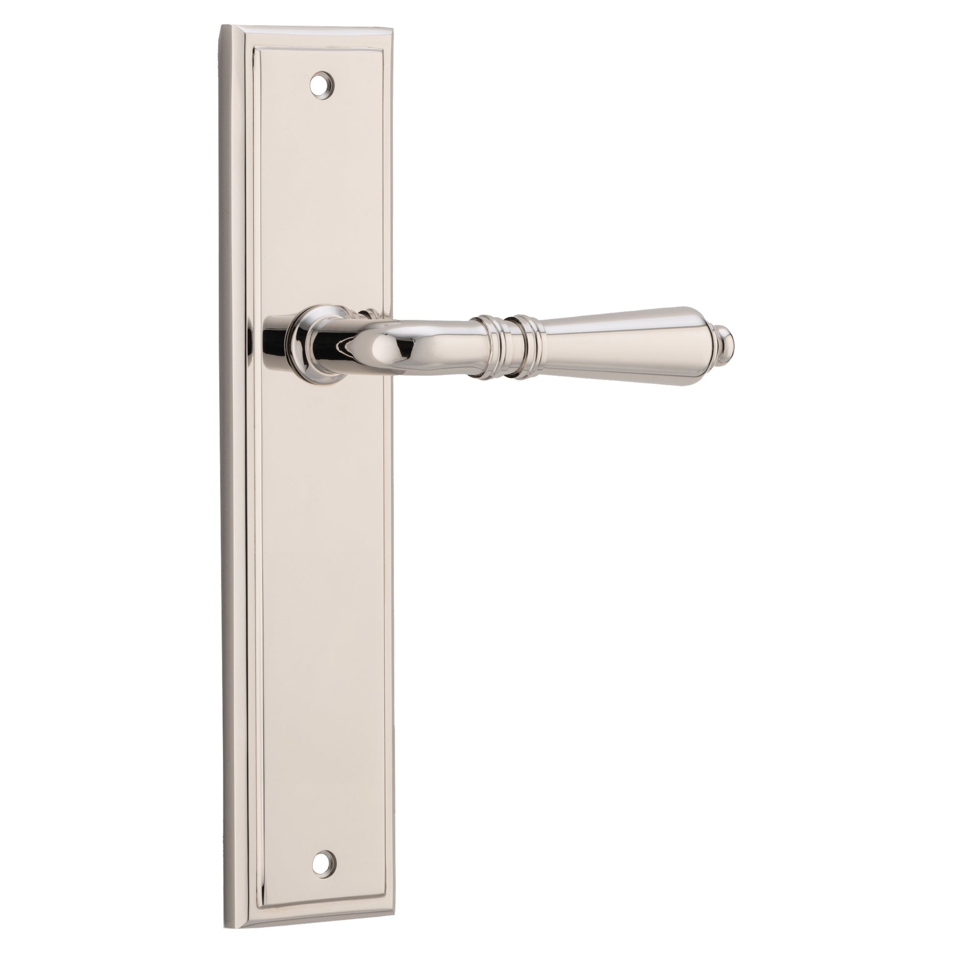Sarlat Stepped Latch Pair, Polished Nickel