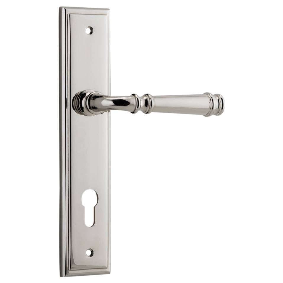 Verona Lever Stepped Backplate Polished Nickel