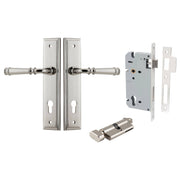 Verona Lever Stepped Backplate Entrance Kit w High Security Lock Polished Nickel