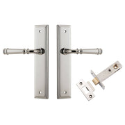 Verona Lever Stepped Backplate Passage Kit Polished Nickel