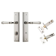 Verona Lever Stepped Backplate Privacy Kit w Privacy Turn Polished Nickel
