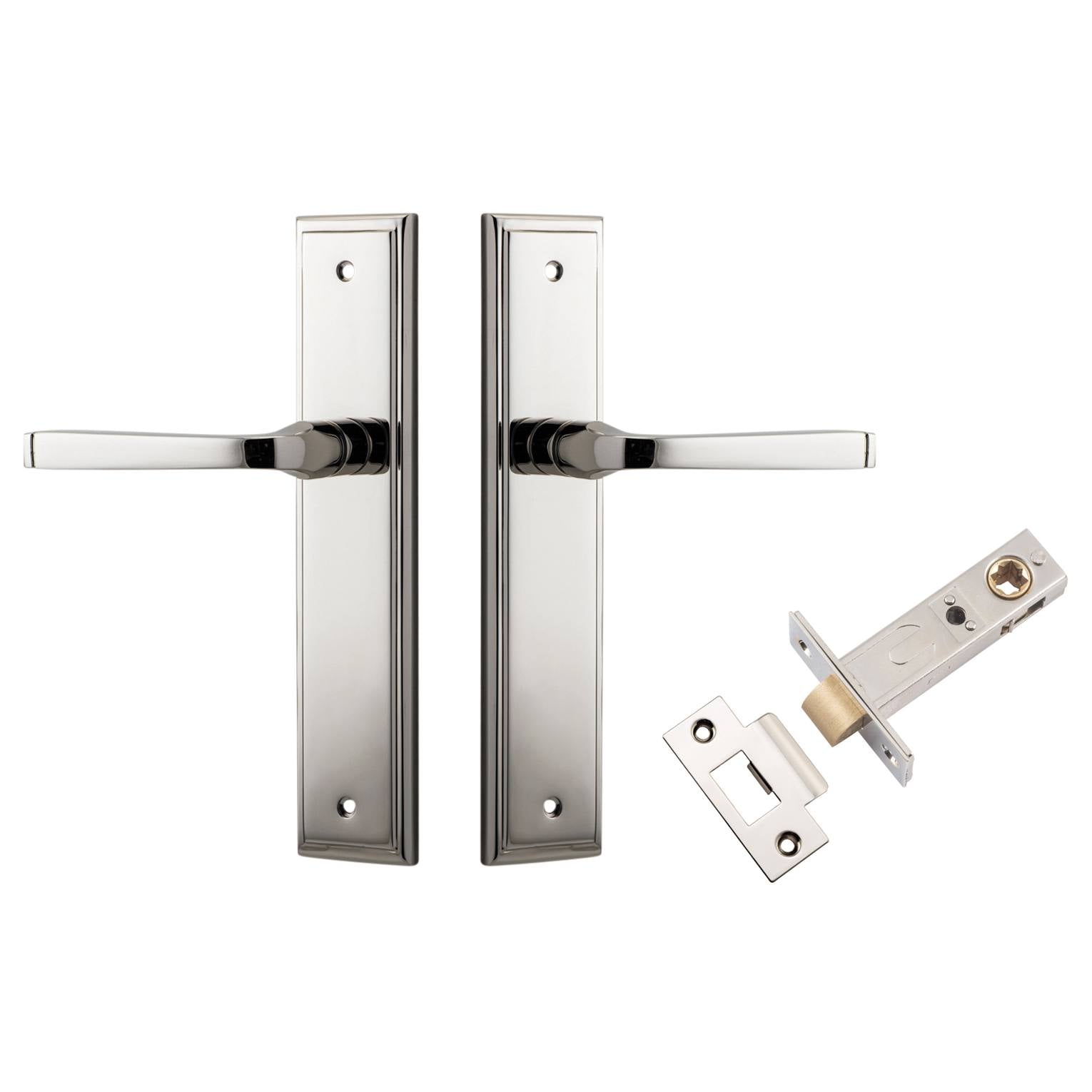 Annecy Lever Stepped Backplate Passage Kit Polished Nickel