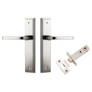 Annecy Lever Stepped Backplate Passage Kit Polished Nickel