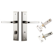 Annecy Lever Stepped Backplate Privacy Kit w Privacy Turn Polished Nickel