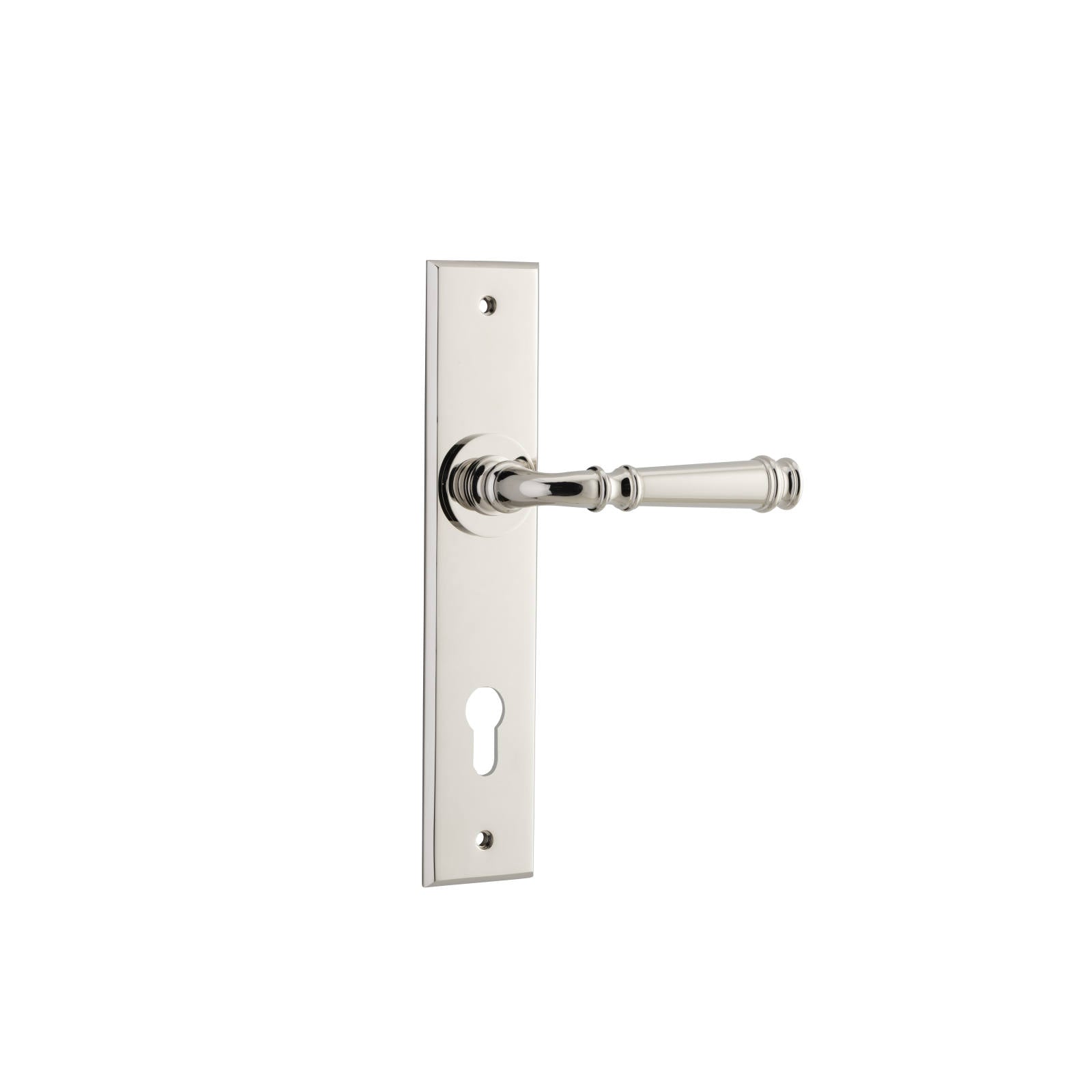 Verona Lever Polished Nickel Chamfered Backplate