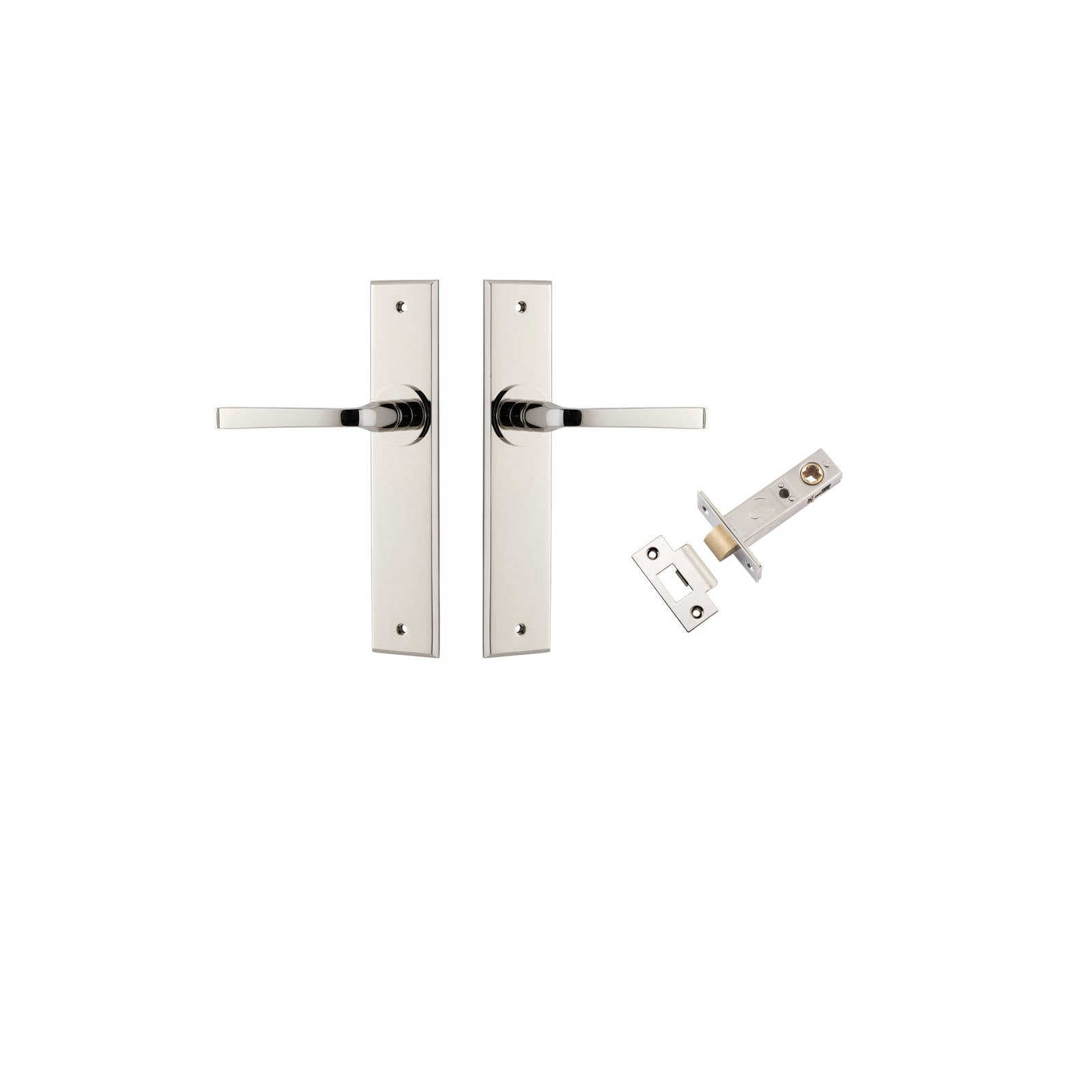 Annecy Lever Chamfered Backplate Passage Kit Polished Nickel