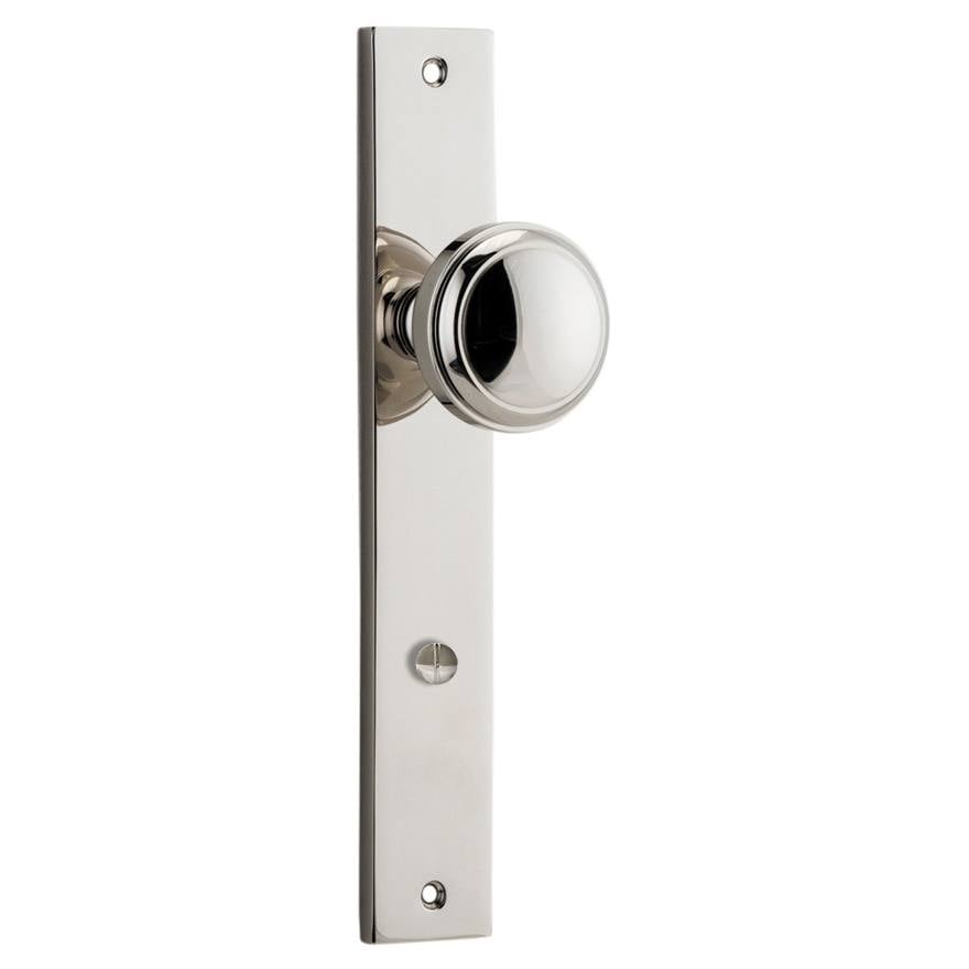 Paddington Knob Rectangular Backplate Polished Nickel