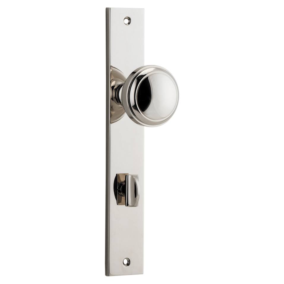 Paddington Knob Rectangular Backplate Polished Nickel