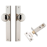 Cambridge Knob Rectangular Backplate Passage Kit Polished Nickel