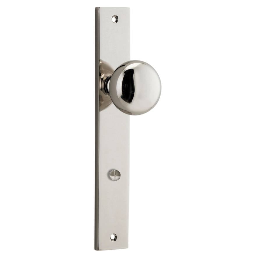 Cambridge Knob Rectangular Backplate Polished Nickel
