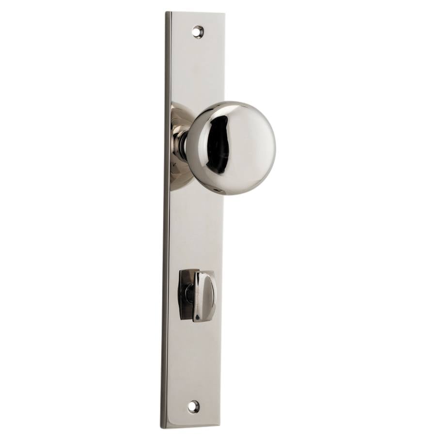 Cambridge Knob Rectangular Backplate Polished Nickel
