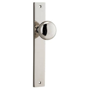 Cambridge Knob Rectangular Backplate Polished Nickel