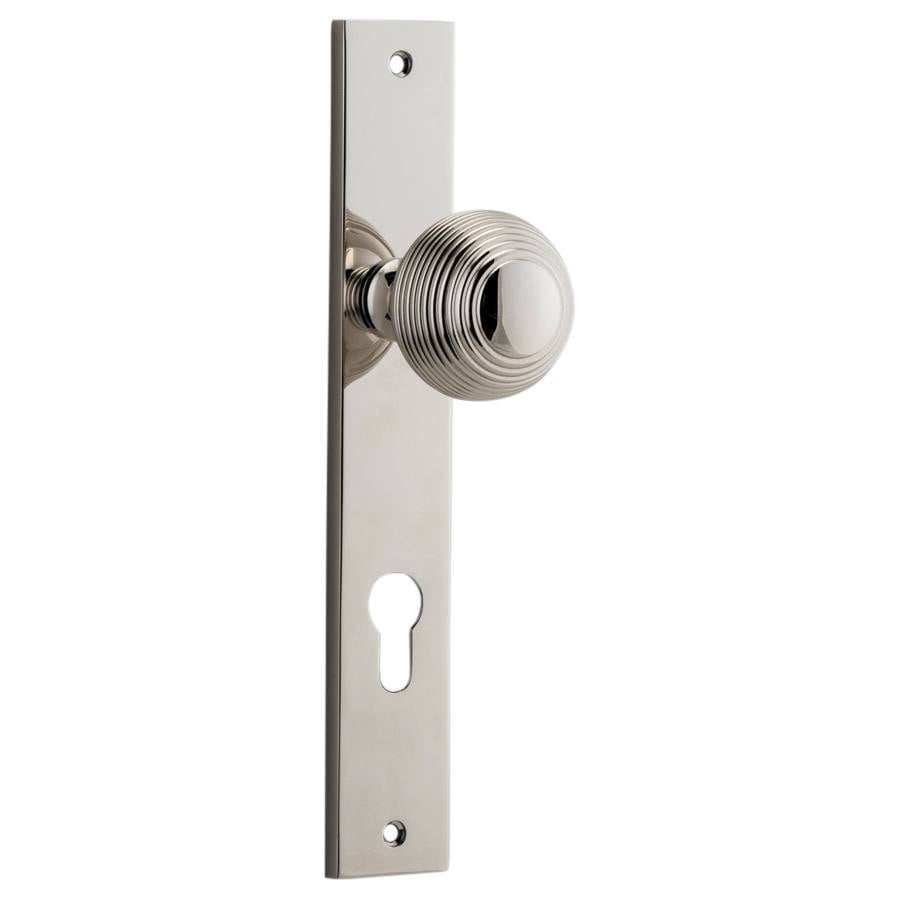 Guildford Knob Rectangular Backplate Polished Nickel