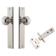Guildford Knob Rectangular Backplate Passage Kit Polished Nickel