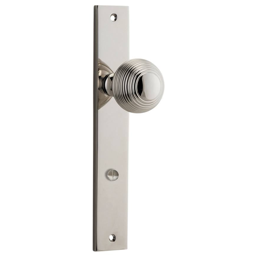 Guildford Knob Rectangular Backplate Polished Nickel