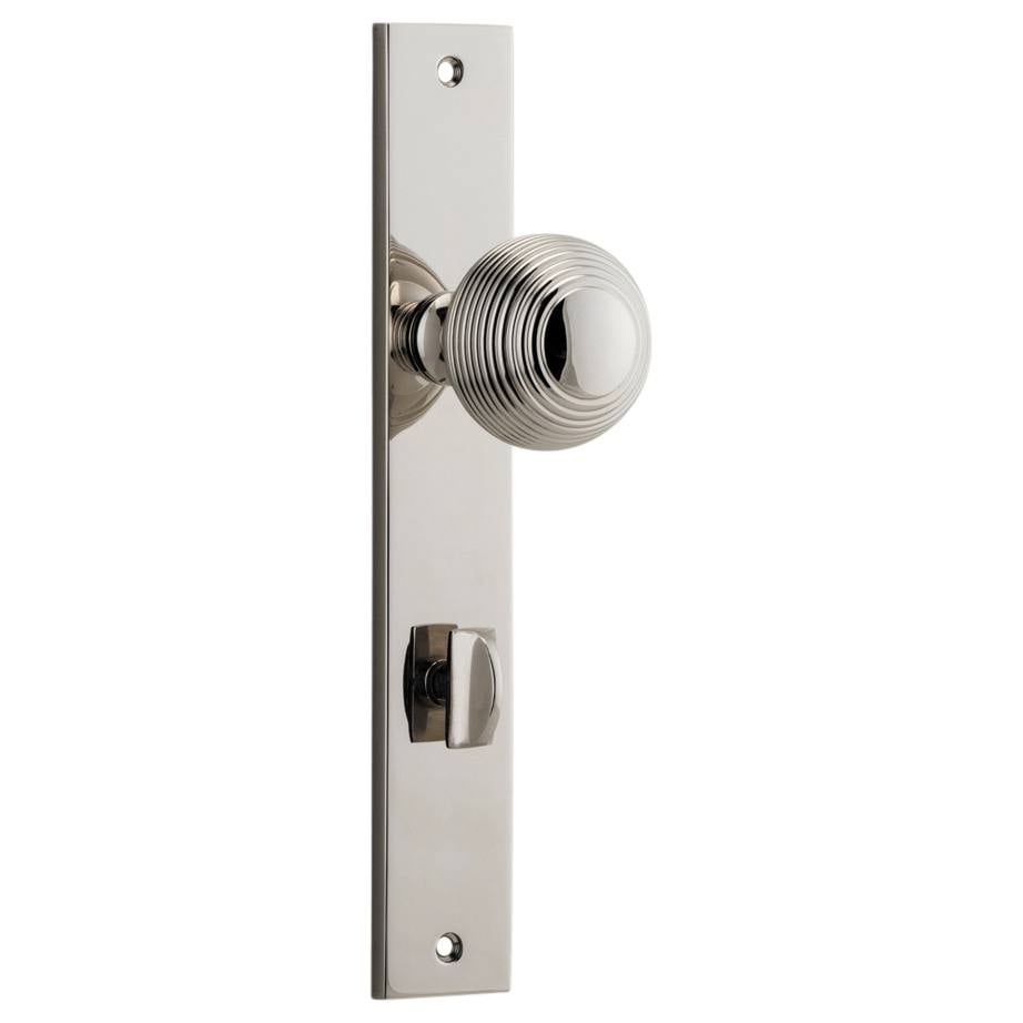 Guildford Knob Rectangular Backplate Polished Nickel