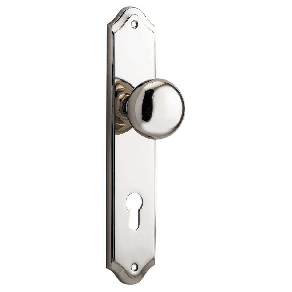 Cambridge Knob Shouldered Backplate Polished Nickel