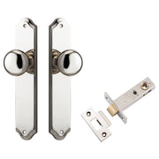Cambridge Knob Shouldered Backplate Passage Kit Polished Nickel