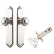 Guildford Knob Shouldered Backplate Passage Kit Polished Nickel