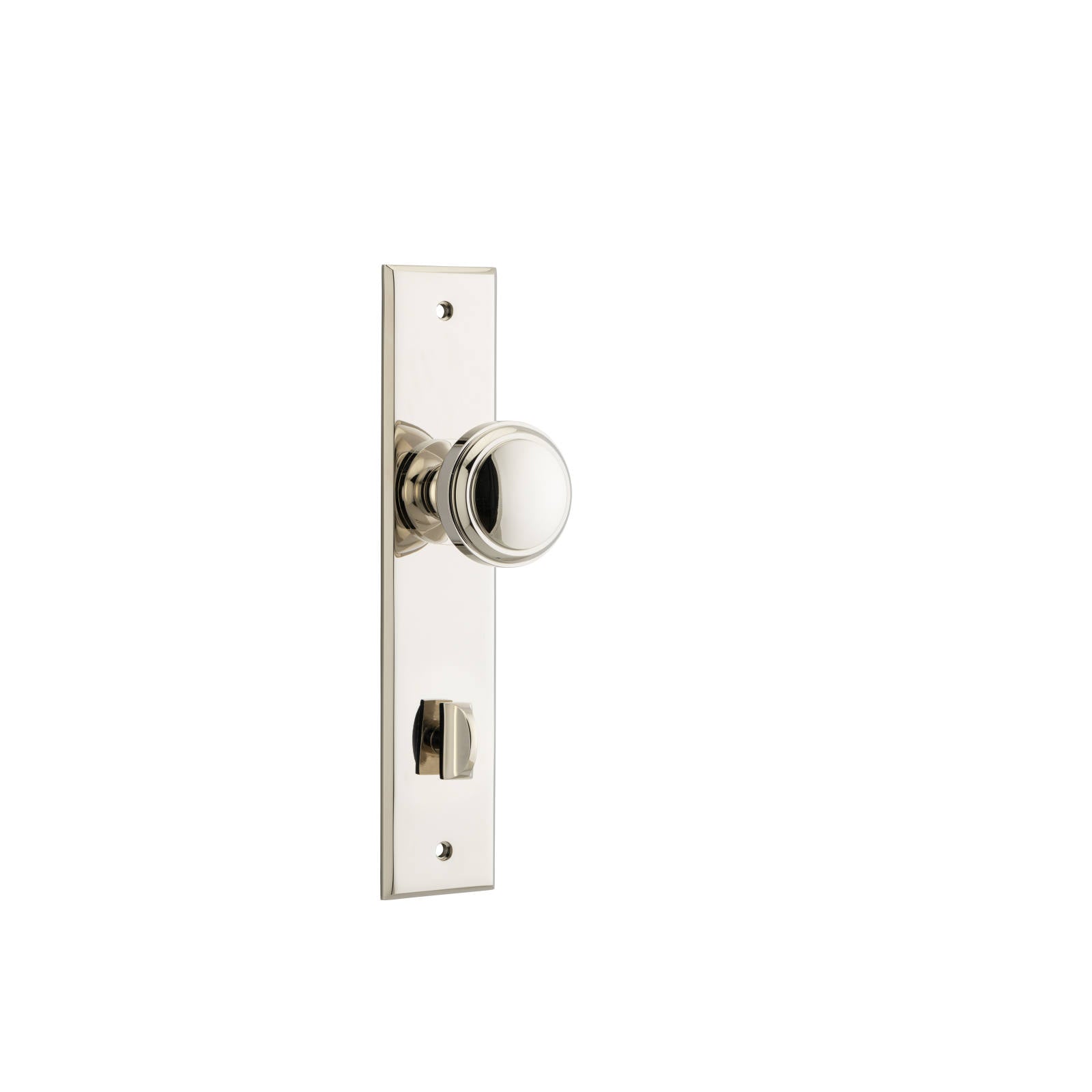 Paddington Knob Polished Nickel Chamfered Backplate