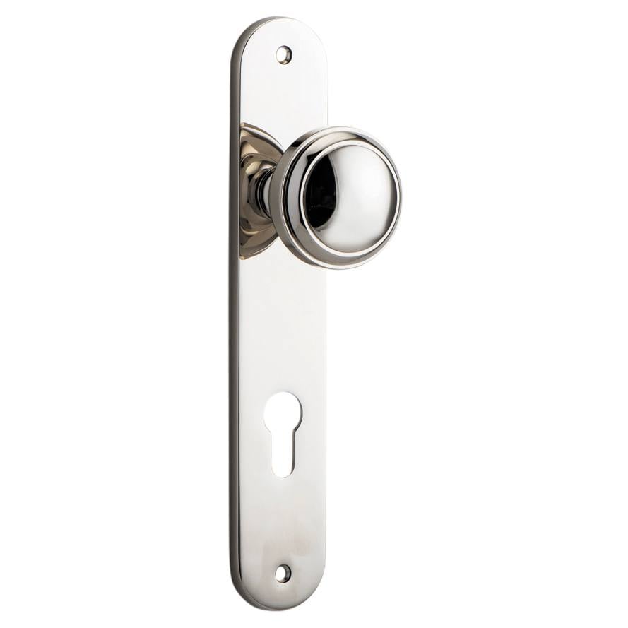Paddington Knob Oval Backplate Polished Nickel
