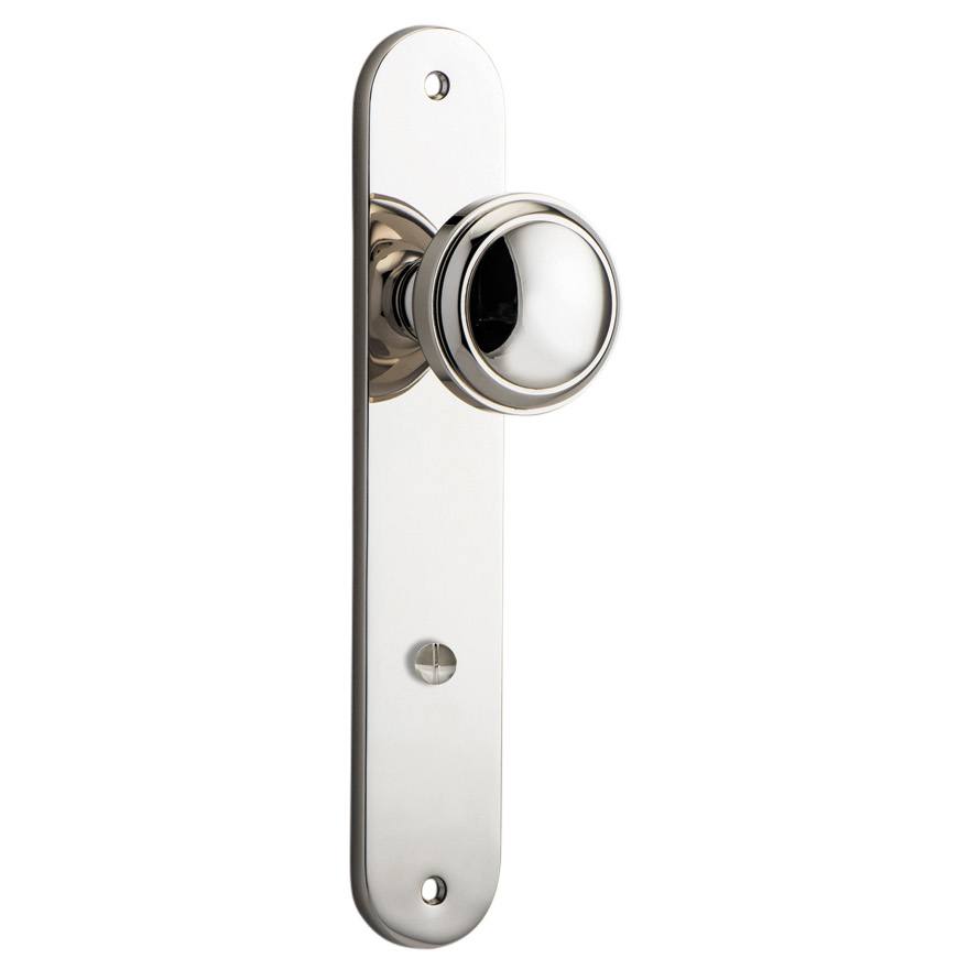 Paddington Knob Oval Backplate Polished Nickel