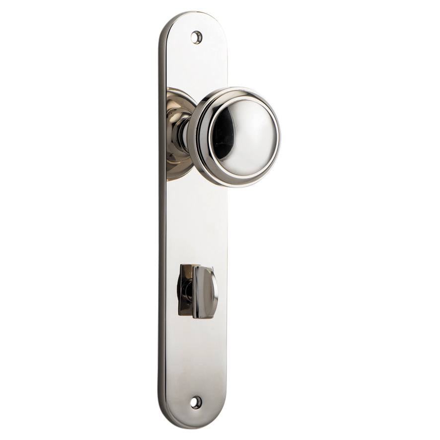 Paddington Knob Oval Backplate Polished Nickel