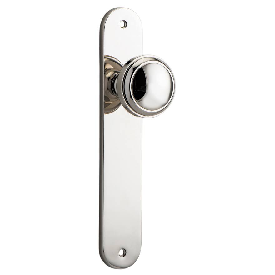 Paddington Knob Oval Backplate Polished Nickel
