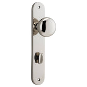 Cambridge Knob Oval Backplate Polished Nickel