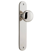 Cambridge Knob Oval Backplate Polished Nickel