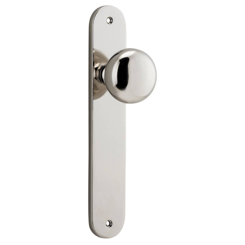 Cambridge Knob Oval Backplate Polished Nickel