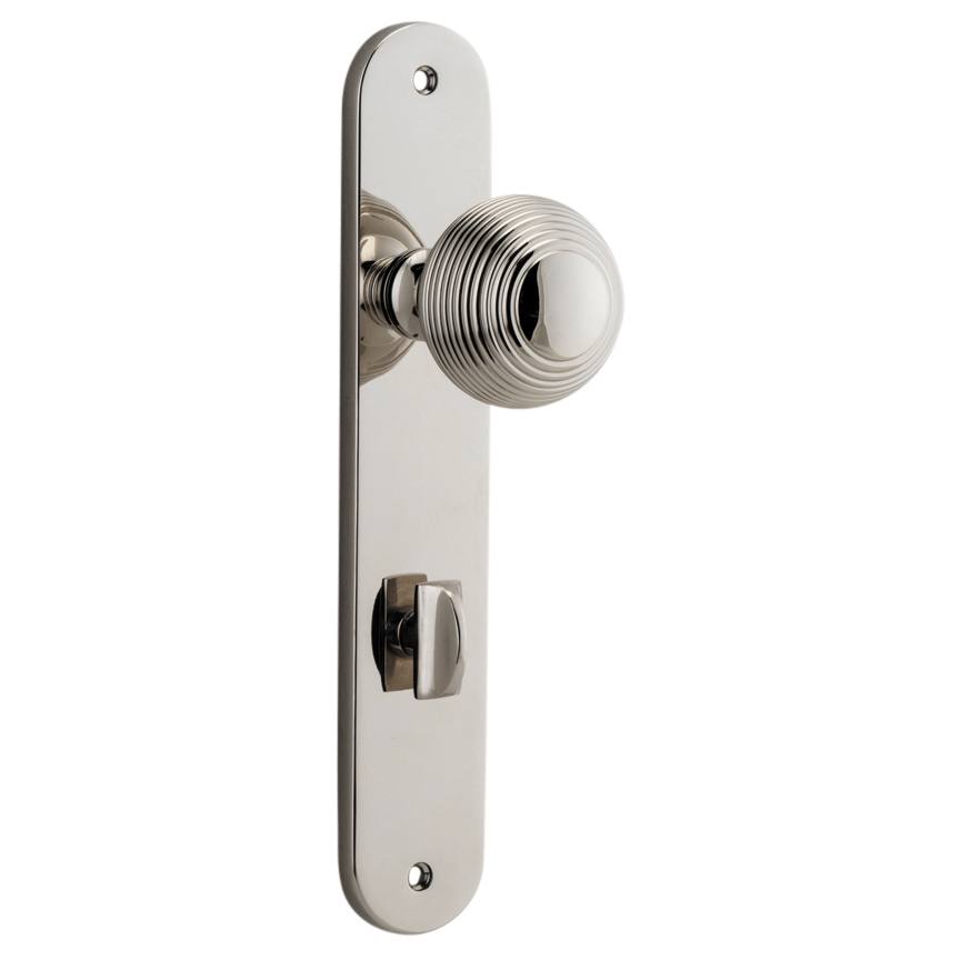 Guildford Knob Oval Backplate Polished Nickel